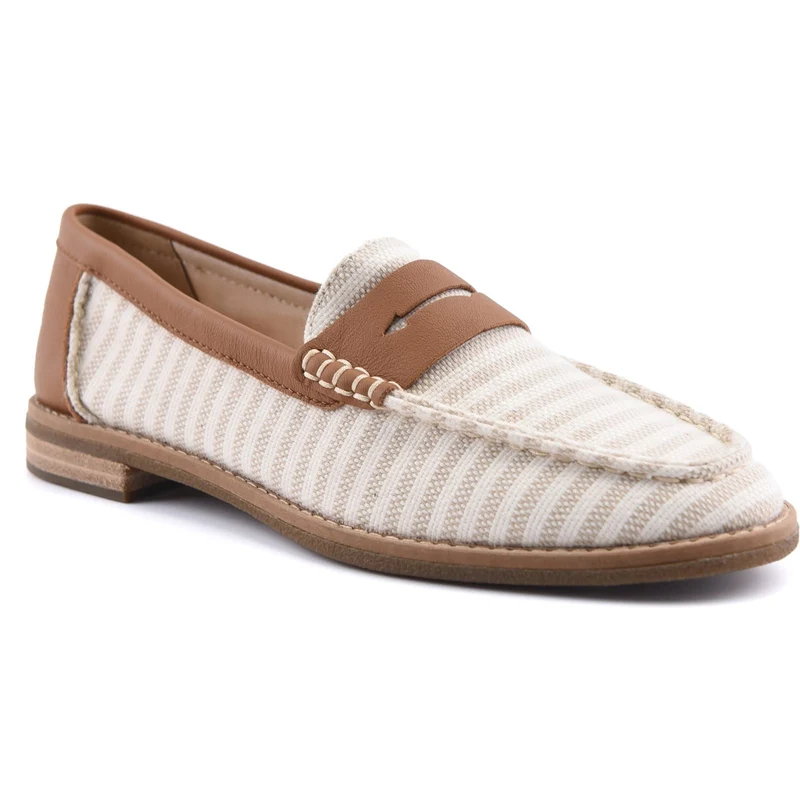 Sperry Damen-Mokassin Port | Weiß Braun
