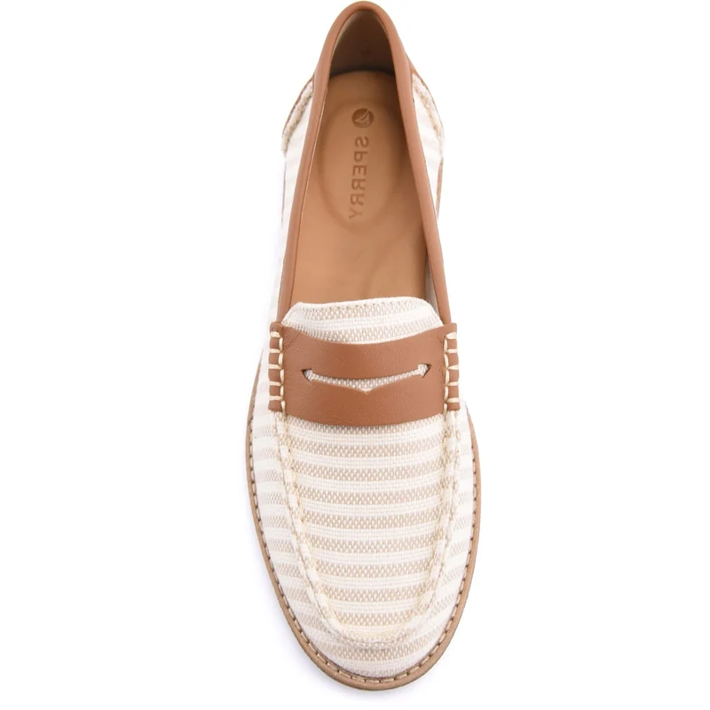 Sperry Damen-Mokassin Port | Weiß Braun