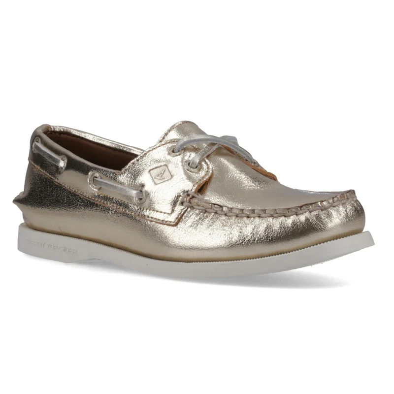 Sperry Authentischer originaler Damen-Bootsschuh mit 2 Ösen | Gold