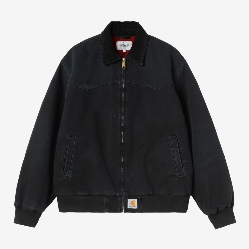 Carhartt WIP Herren OG Santa Fe Jacke | Black Grind Wash