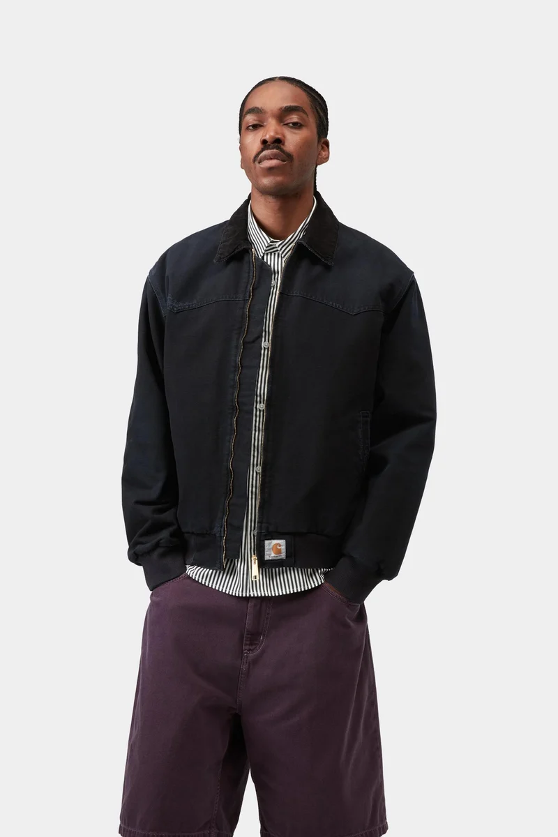Carhartt WIP Herren OG Santa Fe Jacke | Black Grind Wash