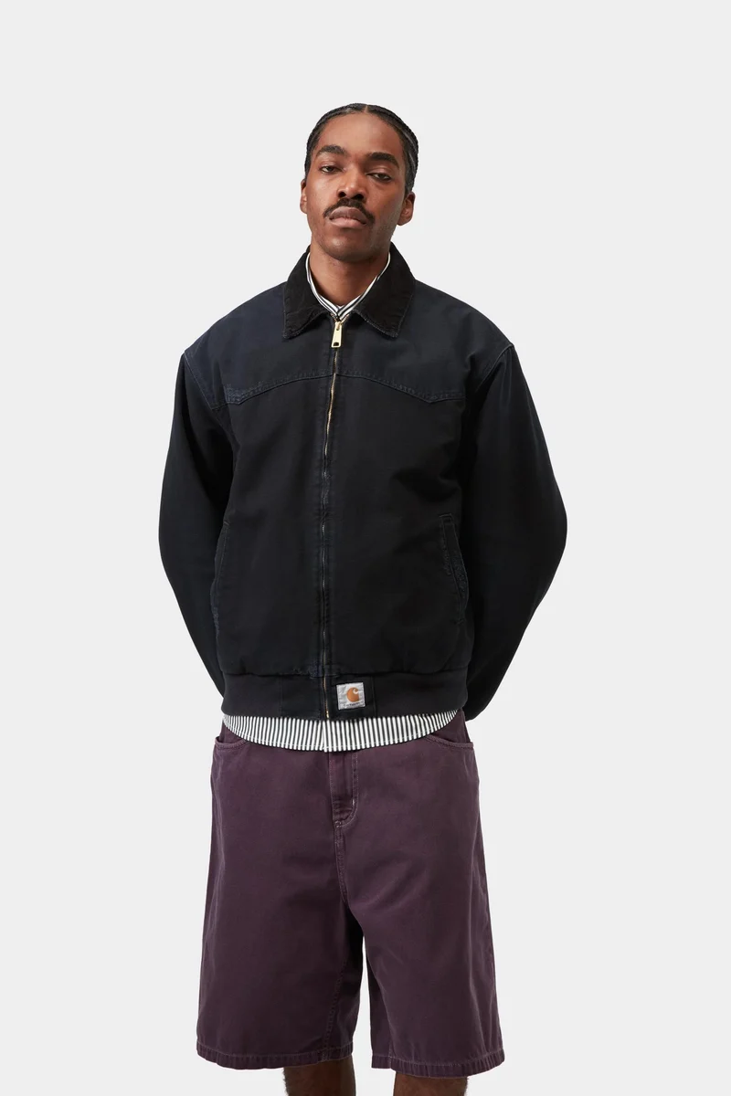 Carhartt WIP Herren OG Santa Fe Jacke | Black Grind Wash
