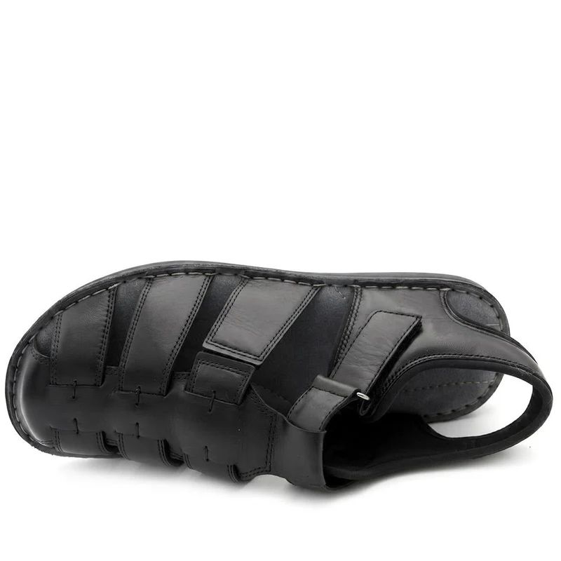 Leather Adjustable Fasten Fisherman Sandals - FBFOO43000 / 329 500 - Black