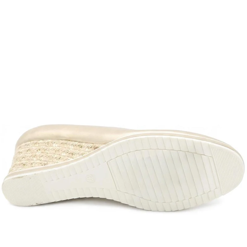 Wedge Heel Espadrille Trim Pumps - WBINS43009 / 329 176 - Gold
