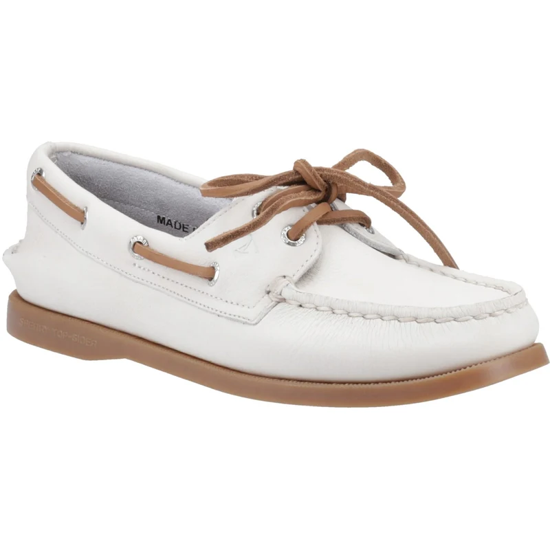 Sperry Authentischer originaler Damen-Bootsschuh mit 2 Ösen | Weißer Gummi