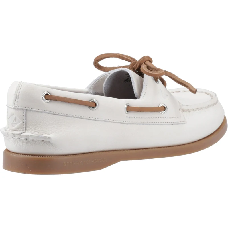 Sperry Authentischer originaler Damen-Bootsschuh mit 2 Ösen | Weißer Gummi