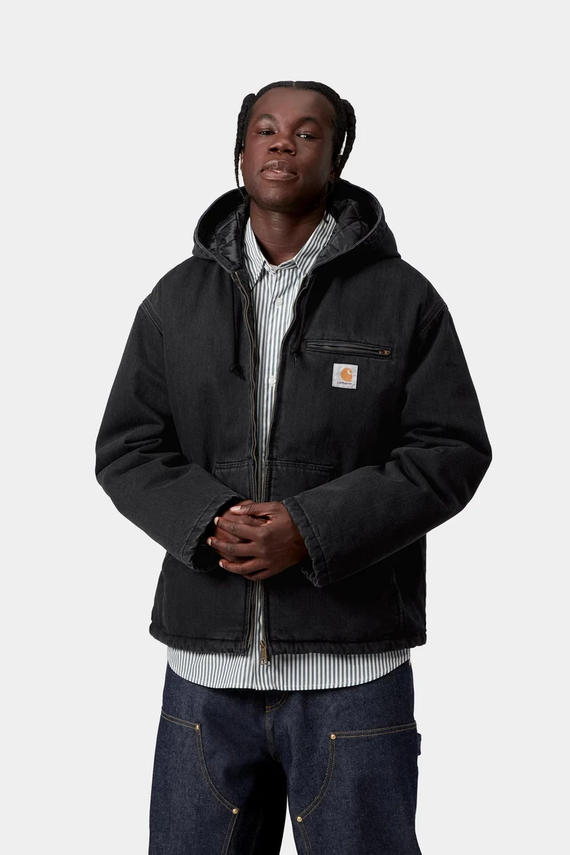 Carhartt WIP Cleveland Herrenjacke | Schwarz Stone Washed