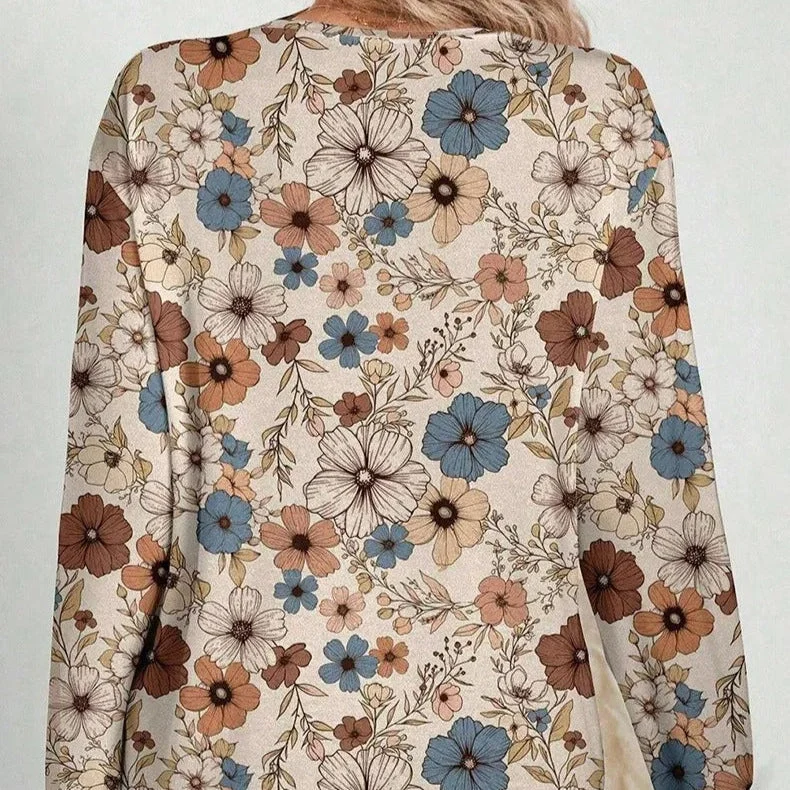 Lässige Langarm-Bluse mit Blumendruck - Lorine