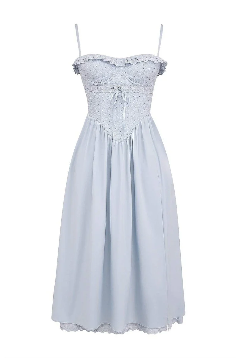 Helen - Midikleid mit besticktem Spitzenkorsett