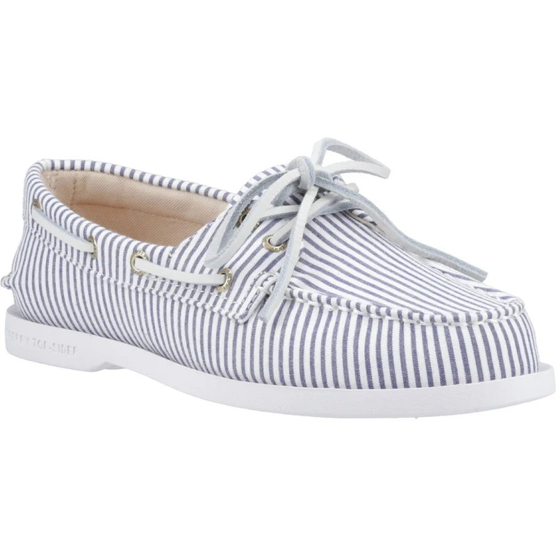 Sperry Authentischer Damen-Bootsschuh mit 2 Ösen | Marineblau/Weiß
