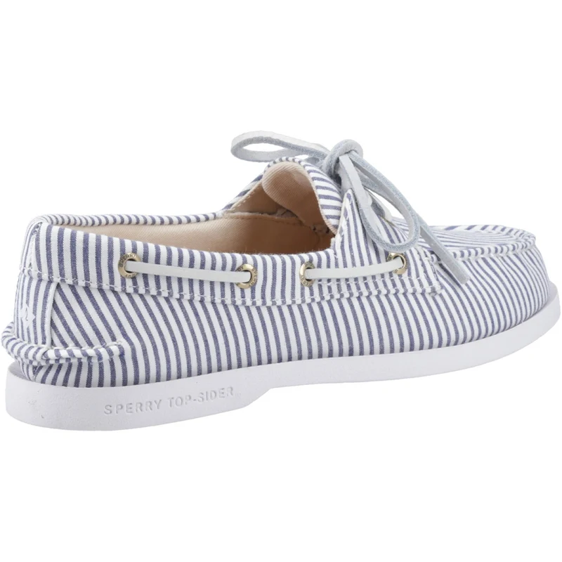 Sperry Authentischer Damen-Bootsschuh mit 2 Ösen | Marineblau/Weiß