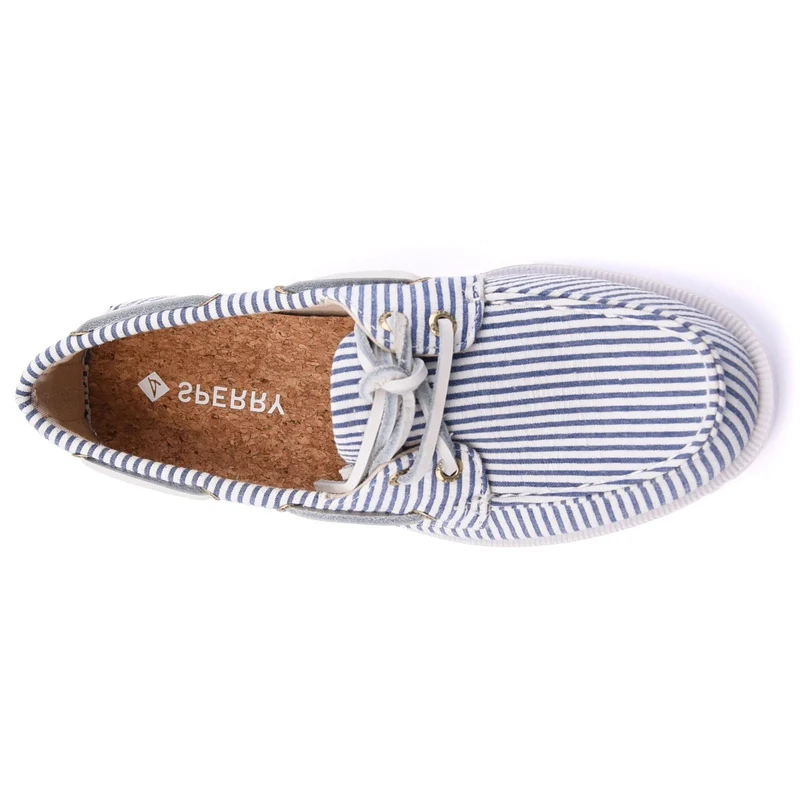 Sperry Authentischer Damen-Bootsschuh mit 2 Ösen | Marineblau/Weiß