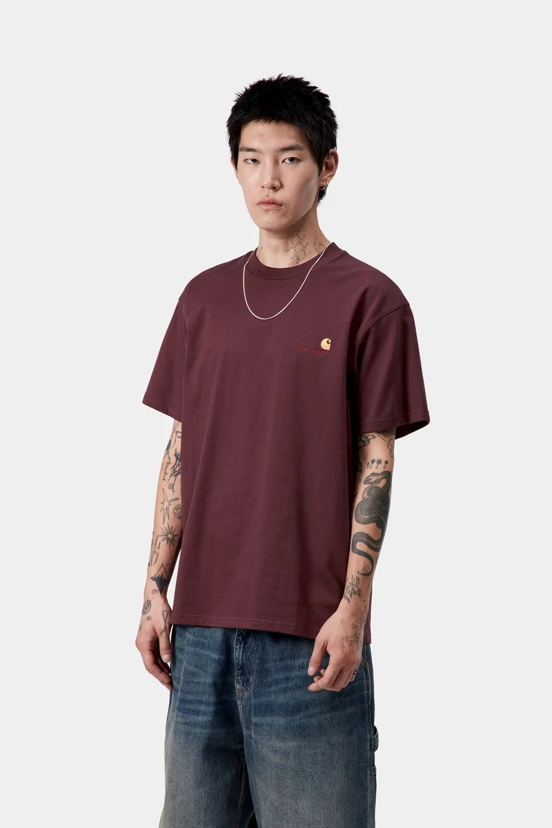 Carhartt WIP Herren Kurzarm American Script T-Shirt | Rondo