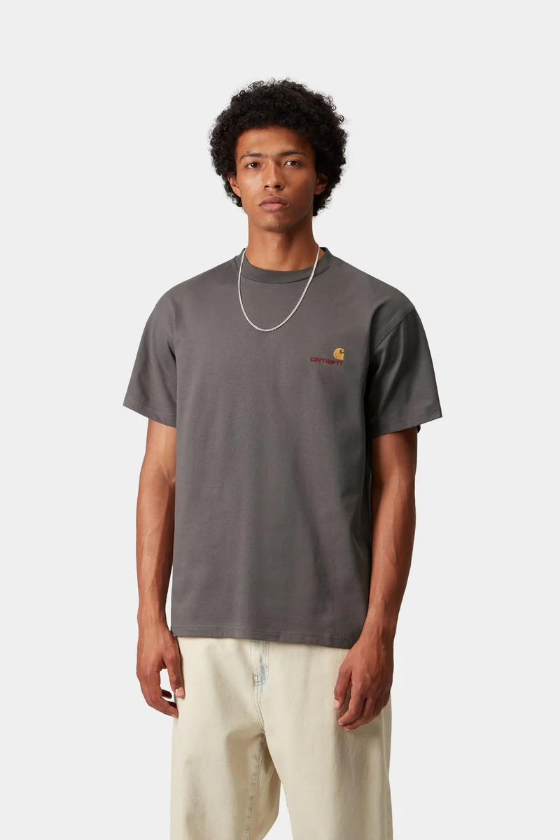 Carhartt WIP Herren Kurzarm American Script T-Shirt | Porphyr