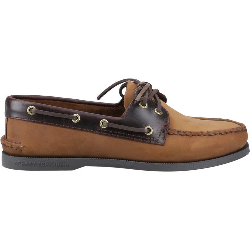 Sperry Authentische Herren-Bootsschuhe mit 2 Ösen | Braune Farbkombination