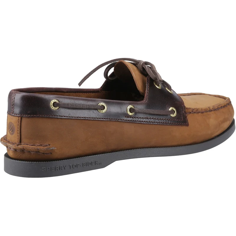Sperry Authentische Herren-Bootsschuhe mit 2 Ösen | Braune Farbkombination