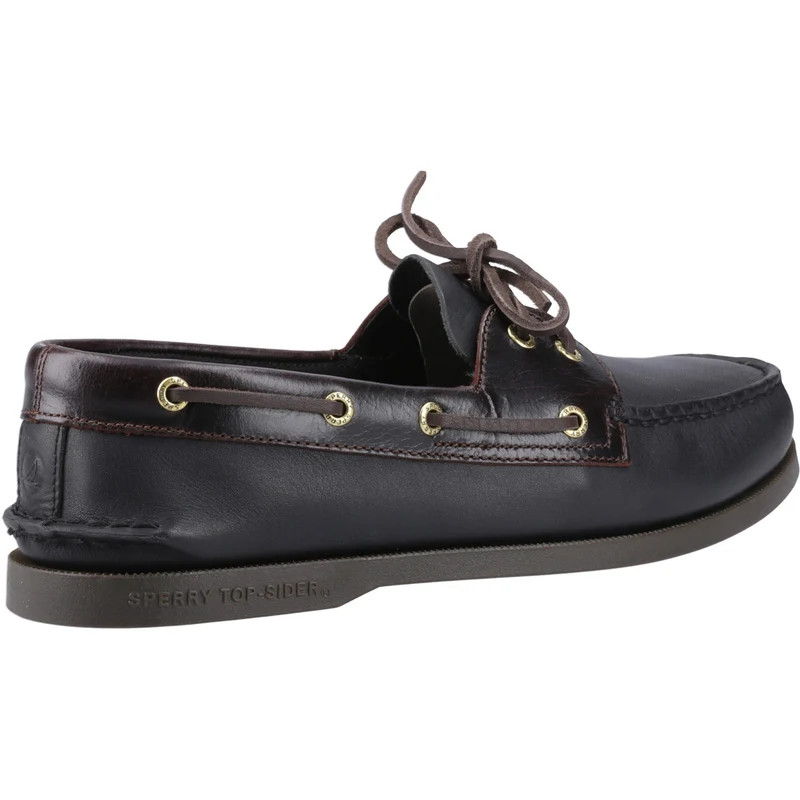 Sperry Authentische Herren-Bootsschuhe mit zwei Ösen | Amaretto Schwarz
