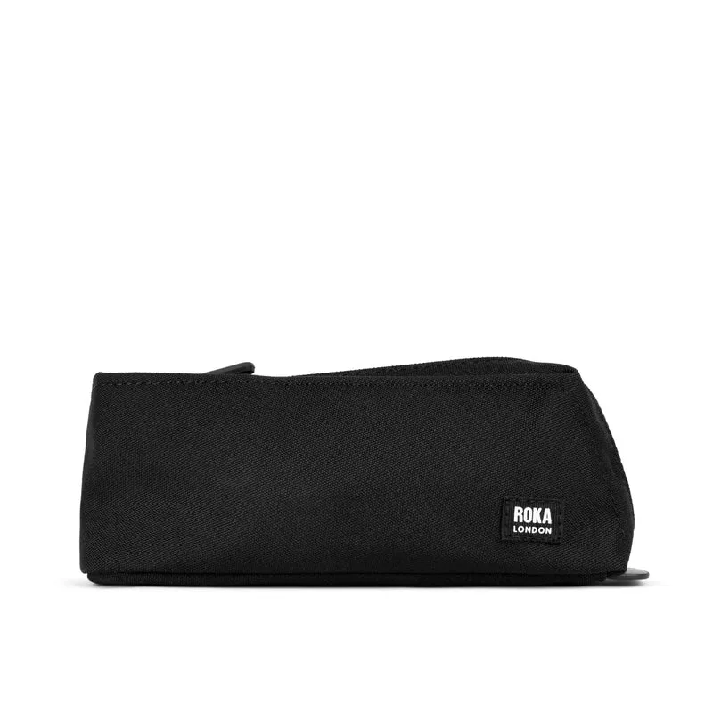 ROKA Pimlico Kleiner Beutel aus recyceltem Canvas, komplett schwarz