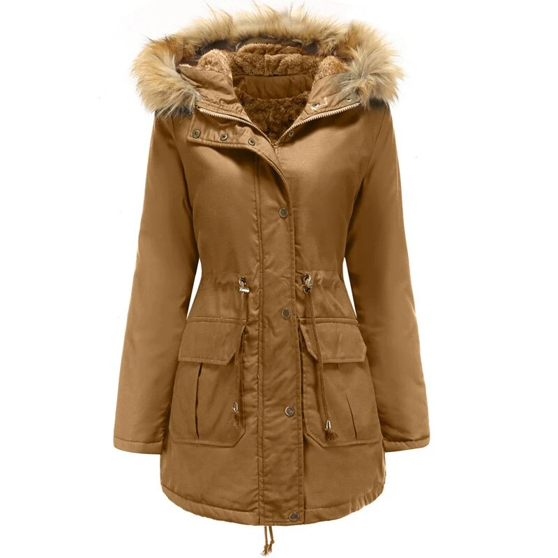 Damen Winterjacke mit Fellkapuze - Soria