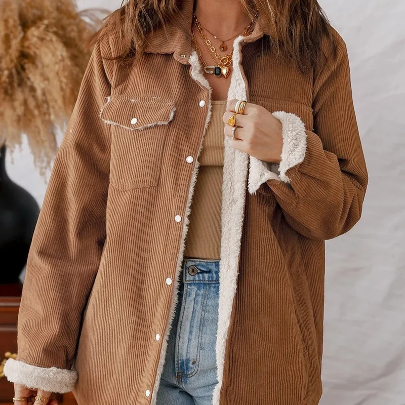 Gefütterte Damen-Cordjacke - Liora