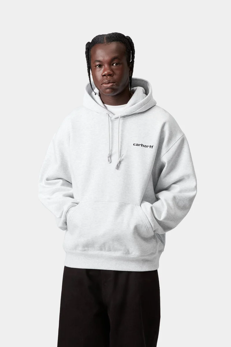 Carhartt WIP Herren-Kapuzenpullover mit Kappe | Aschgrau meliert