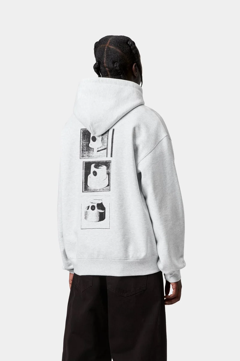 Carhartt WIP Herren-Kapuzenpullover mit Kappe | Aschgrau meliert