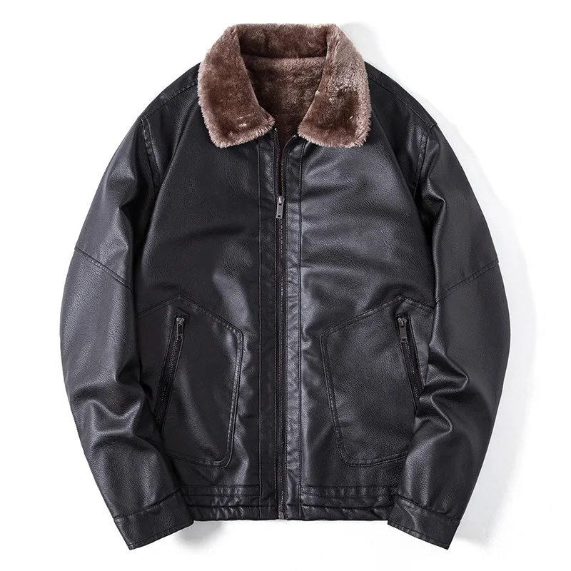 Herren Lederjacke mit Kragen - Leon