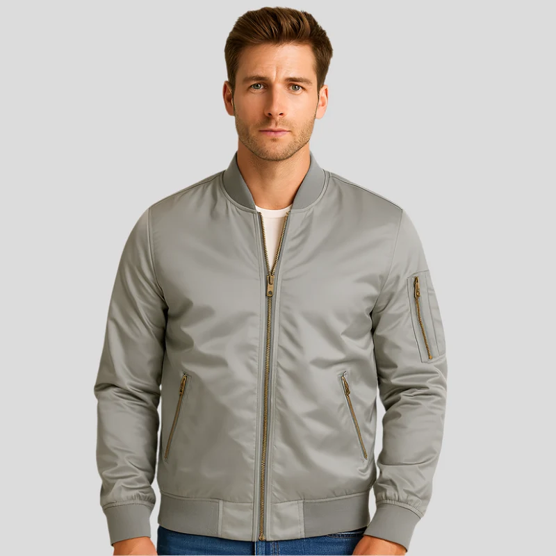 Herren-Bomberjacke mit Metallreißverschlüssen - Timothy