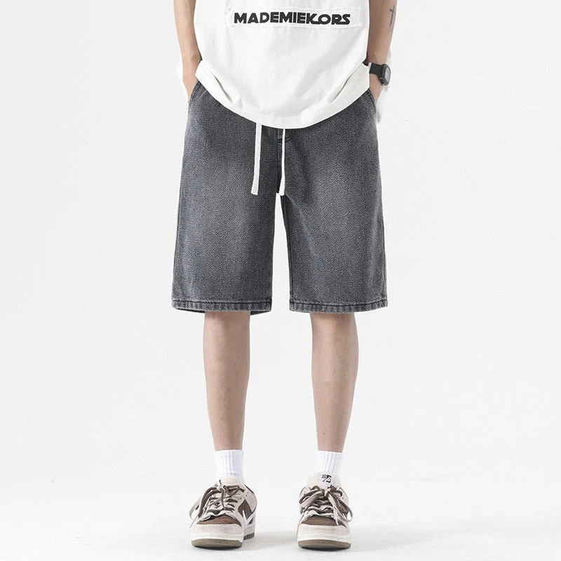 Gewaschene Denim-Shorts für Männer mit Baggy-Style - Matias