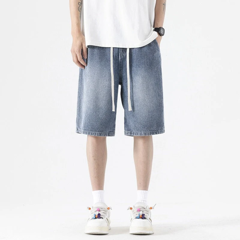 Gewaschene Denim-Shorts für Männer mit Baggy-Style - Matias