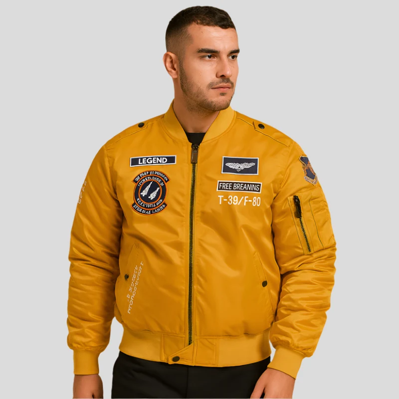 Herren-Bomberjacke mit gestickten Patches - Frederick