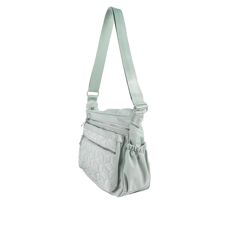 Quilted Multi Zip Crossbody Bag - WAHT43007 / 329 324 - Sage
