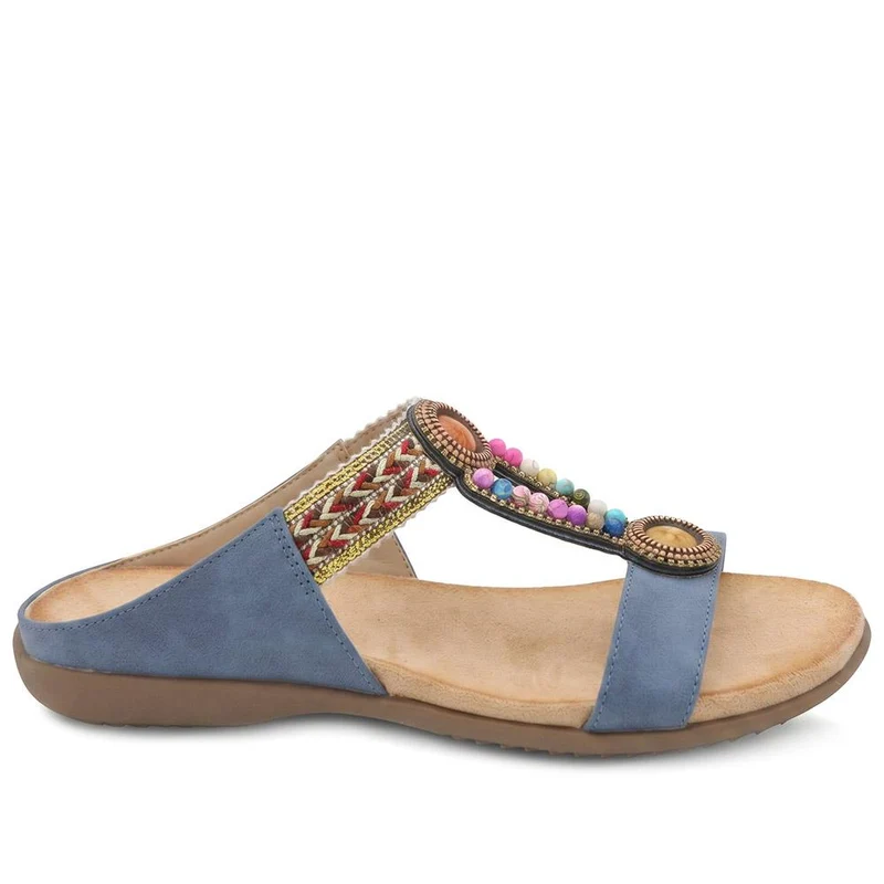 Beaded Lightweight Mule Sandals - BAIZH43012 / 329 166 - Blue