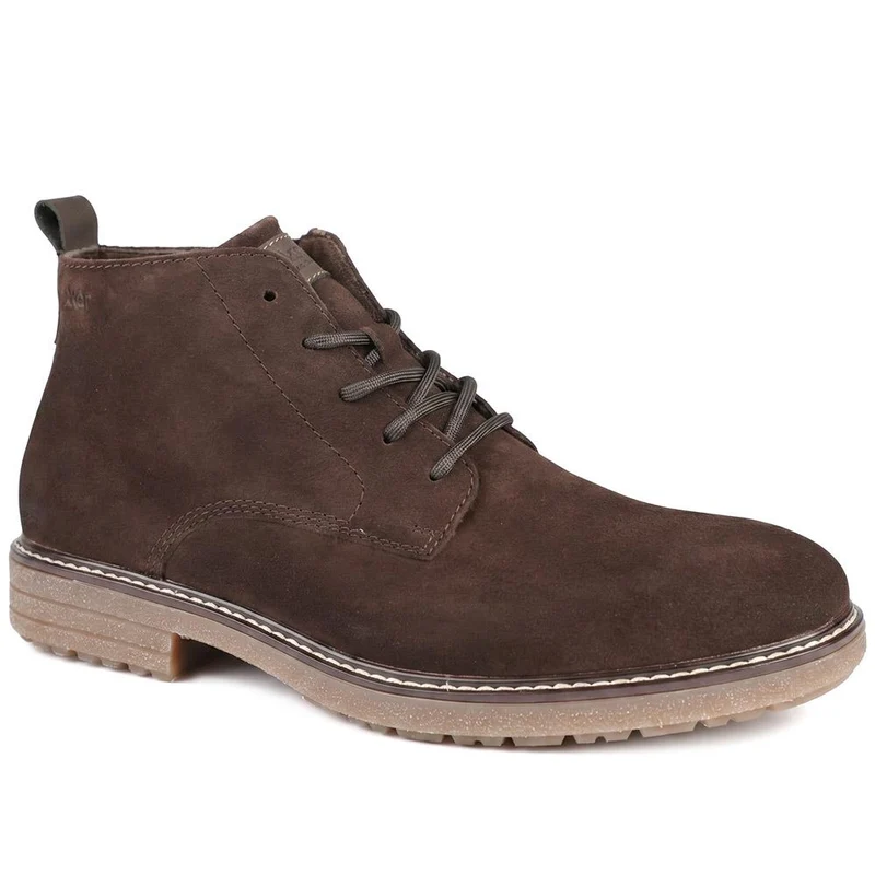 Rieker Wide Fit Suede Leather Boots - RKR43047 / 330 223 - Brown