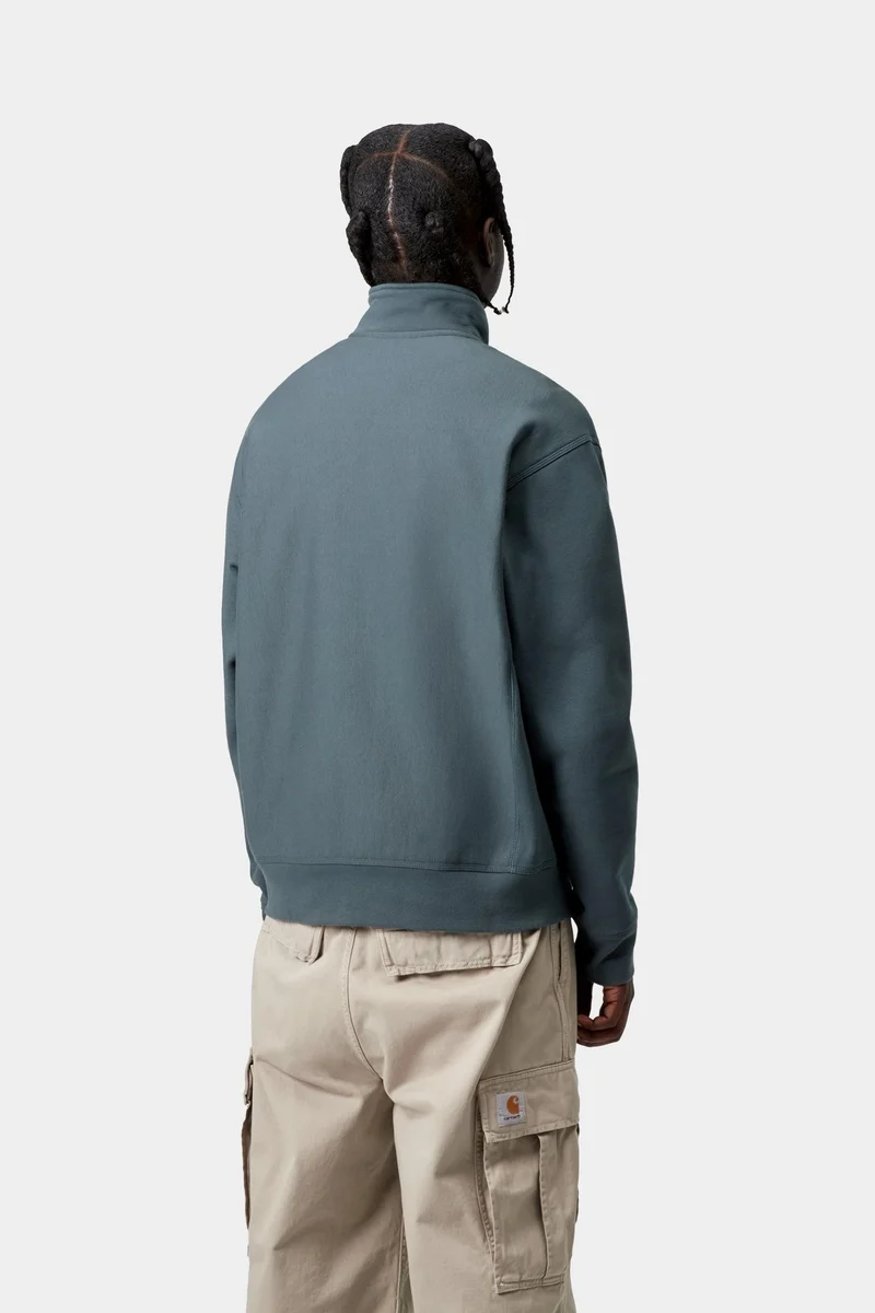 Carhartt WIP Herren Halb-Zip-Reißverschluss American Script Sweatshirt | Büroblau