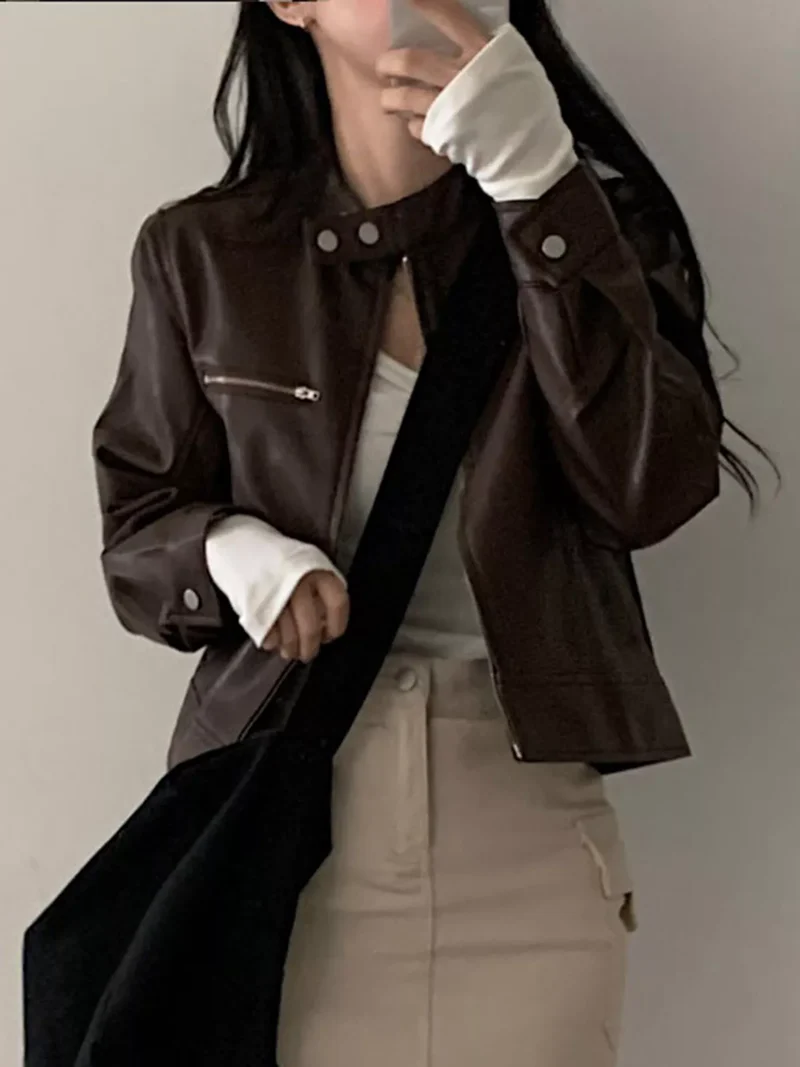 Kurze Damen Lederjacke - Liorane