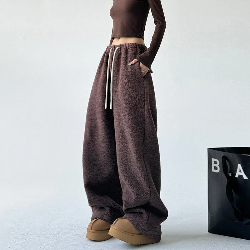 Damen-Baggy-Hose aus Plüschstoff - Novanne