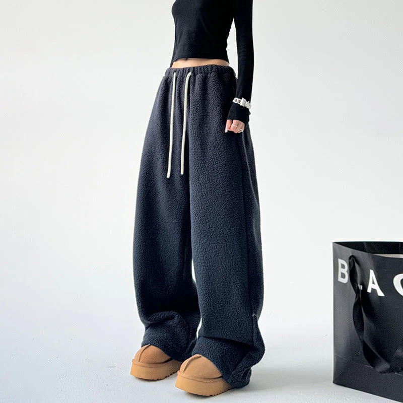 Damen-Baggy-Hose aus Plüschstoff - Novanne