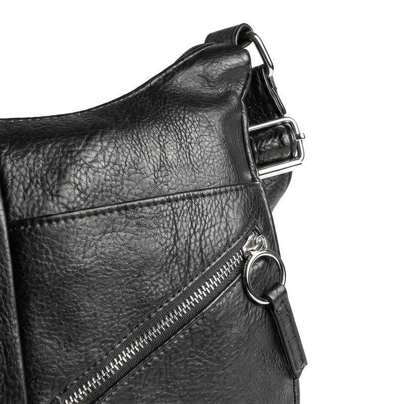 Multi Zip Adjustable Strap Crossbody Bag - JEWN44002 / 330 170 - Black