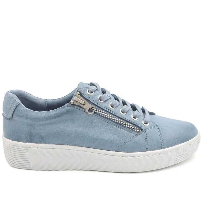 Casual Leather Trainers - BRK41000 / 326 649 - Denim