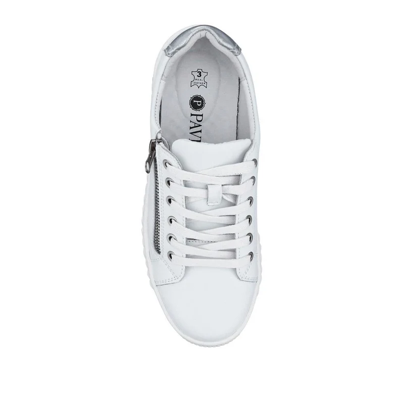 Casual Leather Trainers - BRK41000 / 326 649 - White
