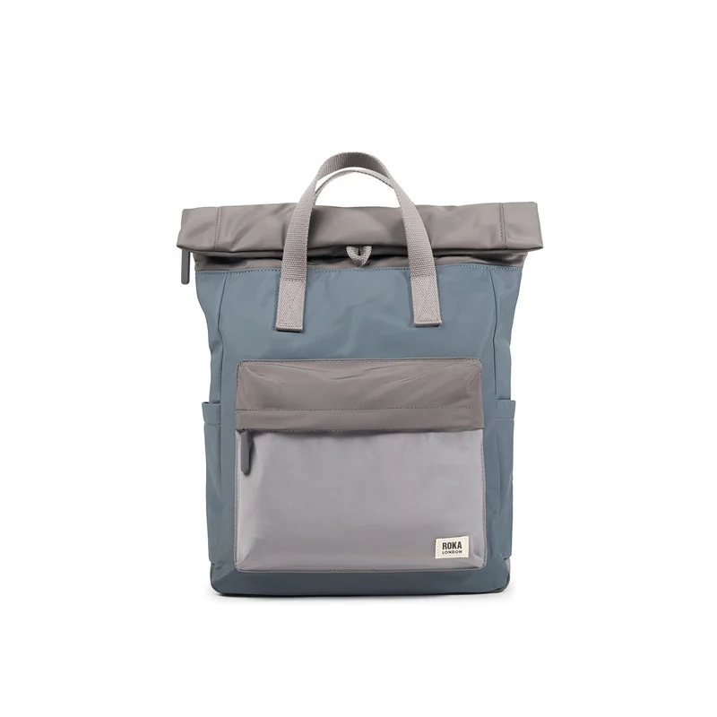 ROKA Canfield B Graue, mittelgroße Tasche aus recyceltem Nylon