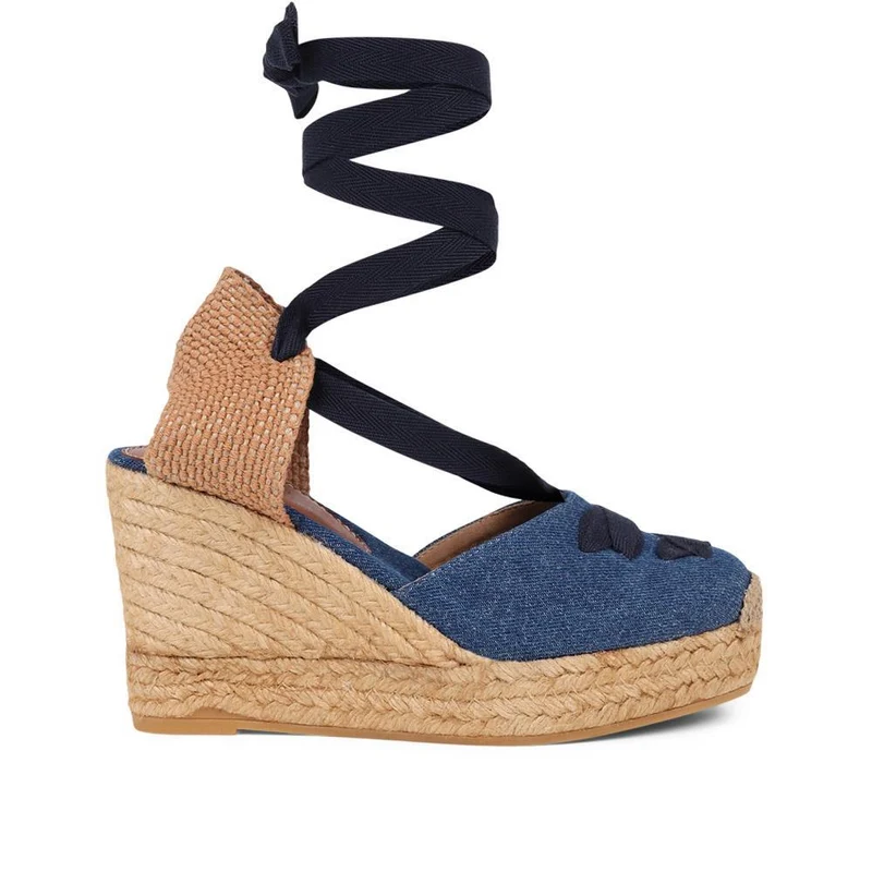 Rosabelle Lace Detail Espadrilles - ROSABELLE / 325 425 - Denim