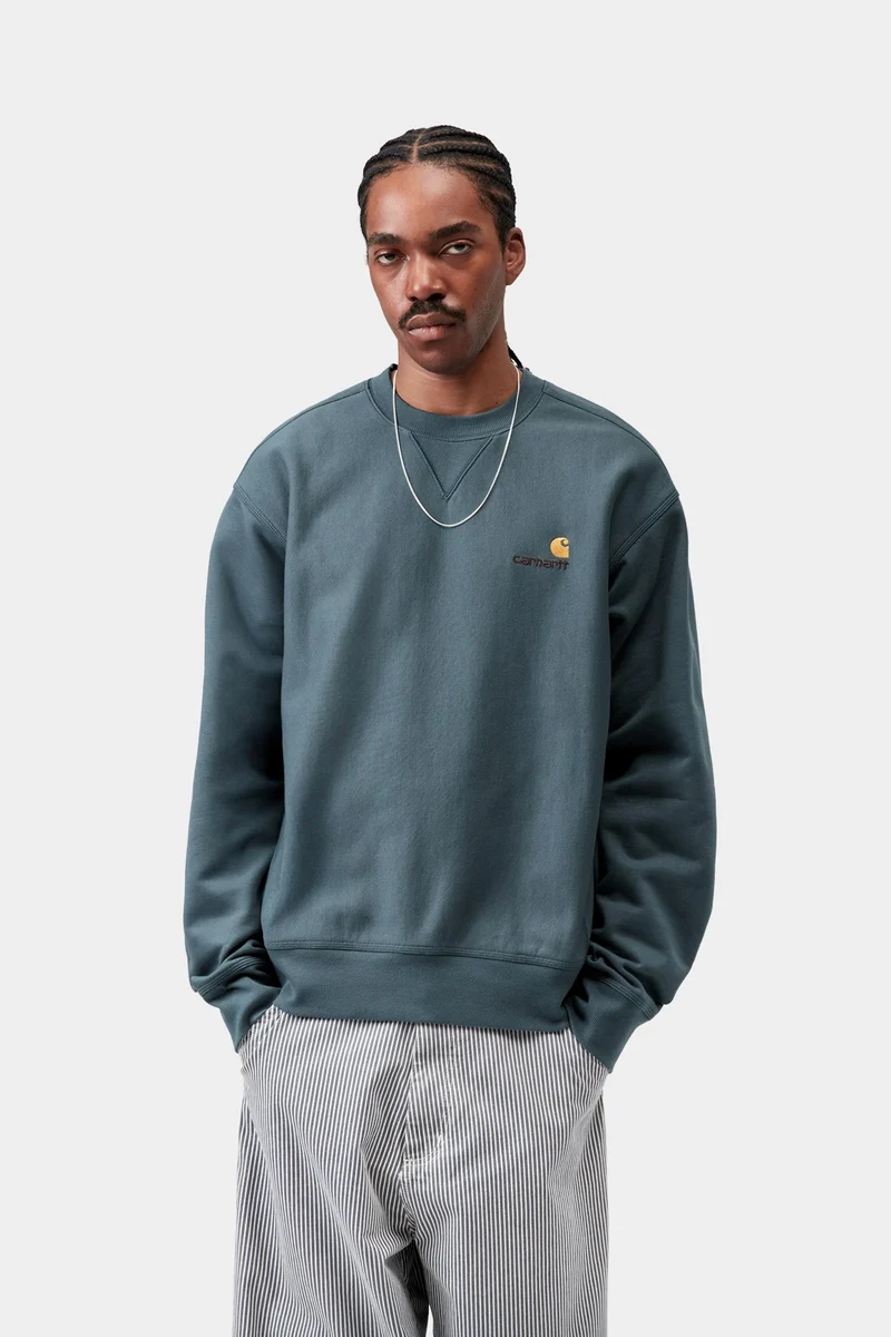 Carhartt WIP Herren American Script Sweatshirt | Büroblau