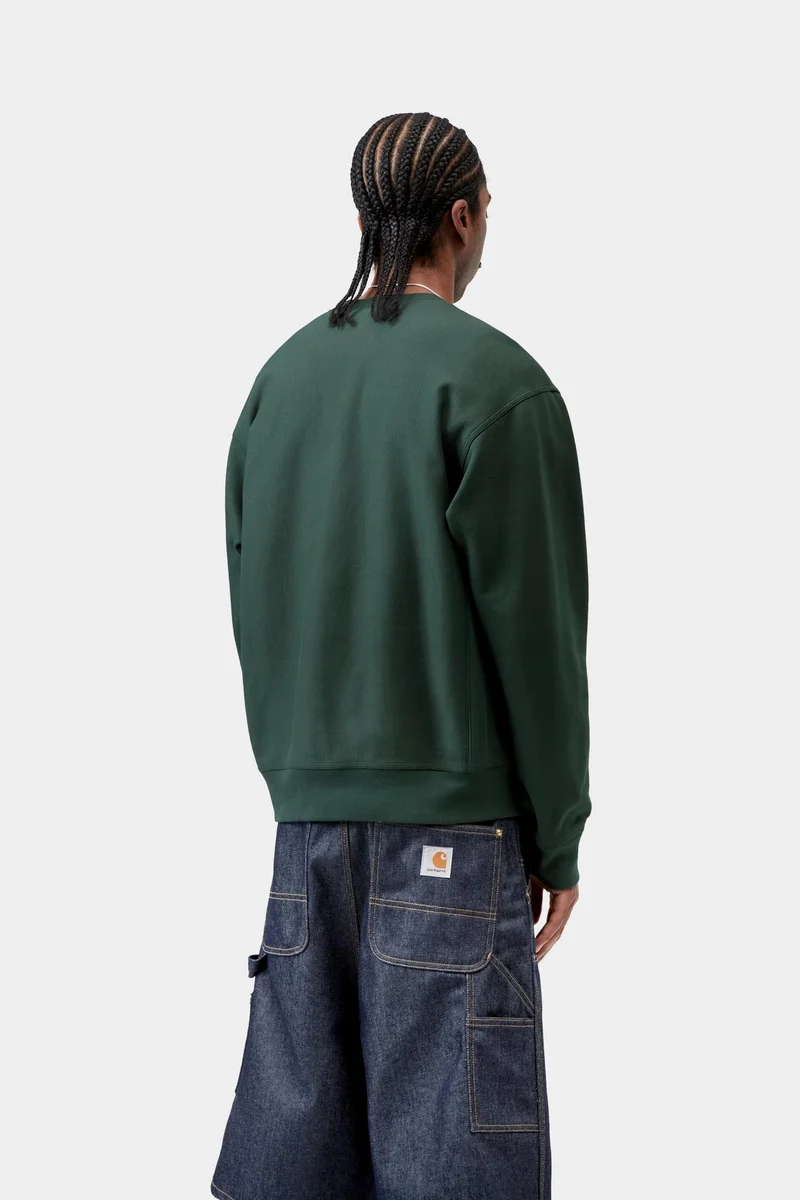 Carhartt WIP Herren American Script Sweatshirt | Grün