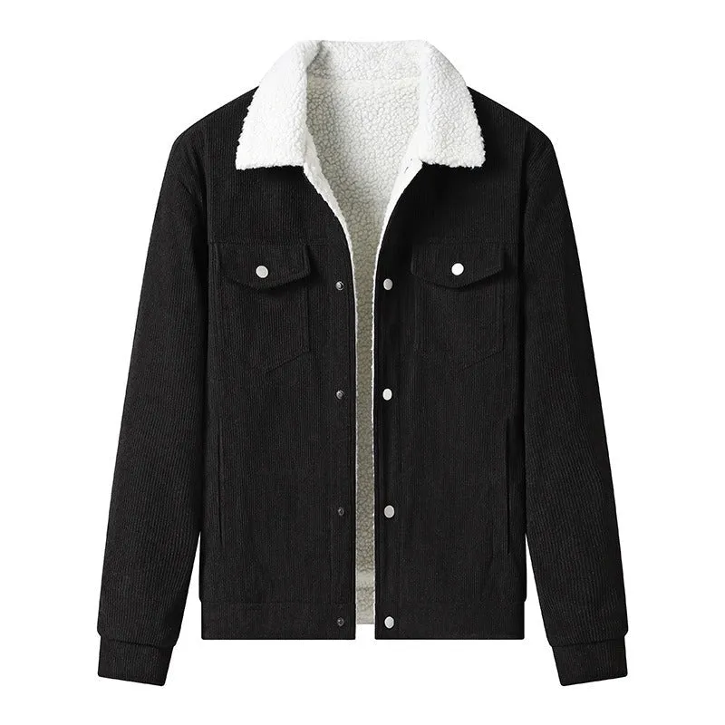 Herren-Cordjacke mit Fleece-Futter, legerer Stil - Alain