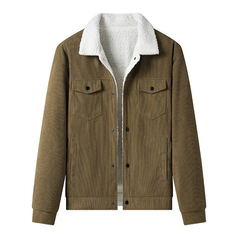 Herren-Cordjacke mit Fleece-Futter, legerer Stil - Alain