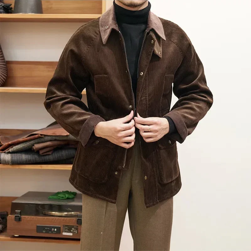 Luxuriöse Cordjacke für Herren im Herbststil - Robinson