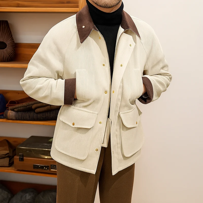 Luxuriöse Cordjacke für Herren im Herbststil - Robinson