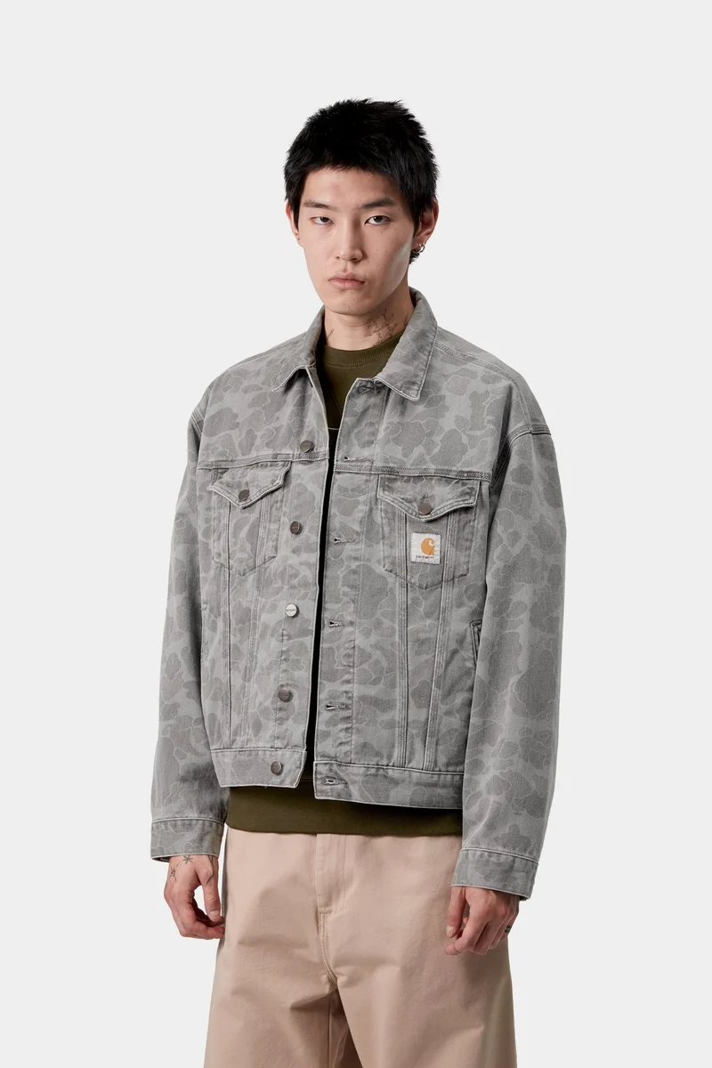 Carhartt WIP Duck Helston Herrenjacke | Schwarz, schwer gebleicht